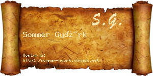 Sommer Györk névjegykártya